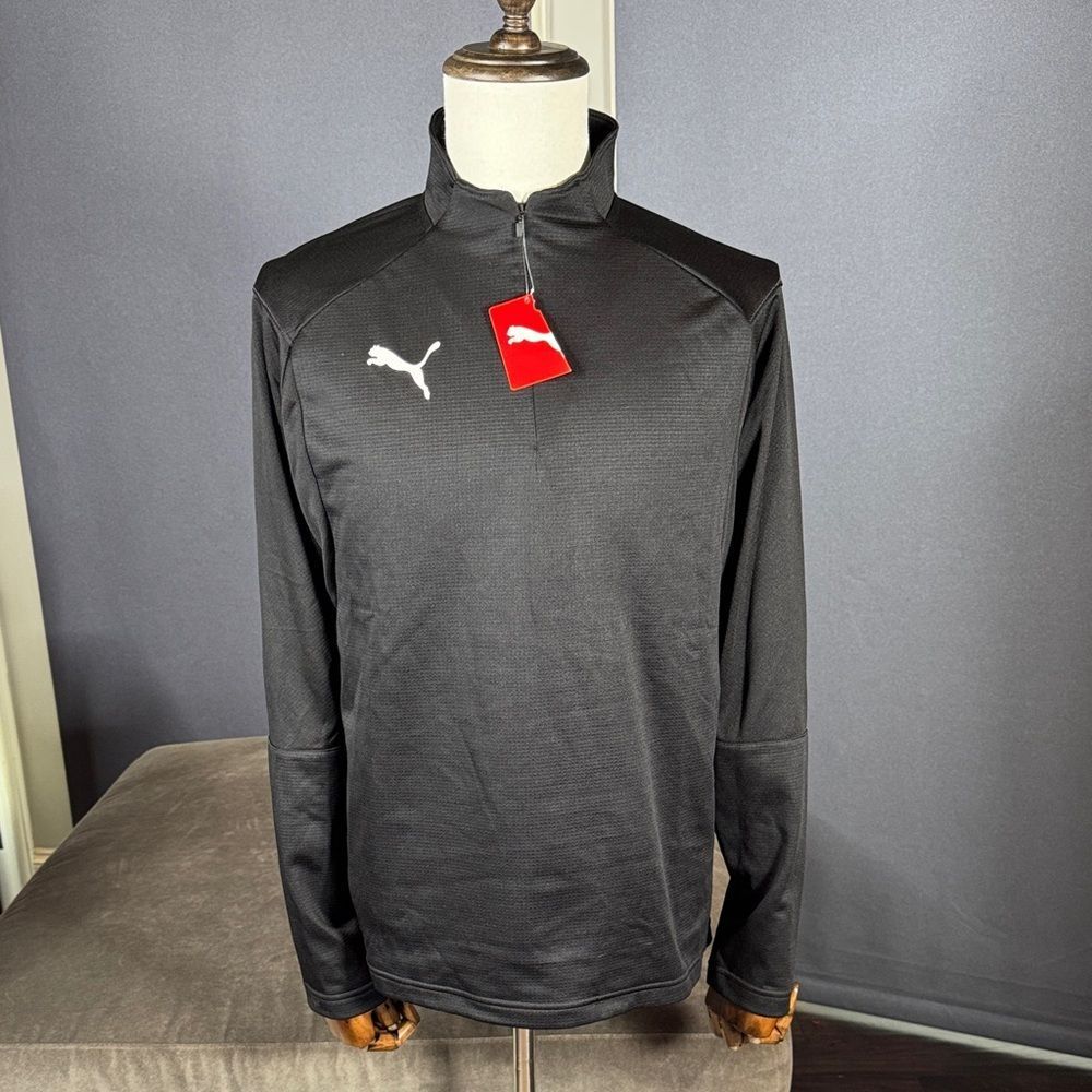 Puma Men’s TeamGoal 1/4 Zip Training Top Black MEDIUM DryCell NWT